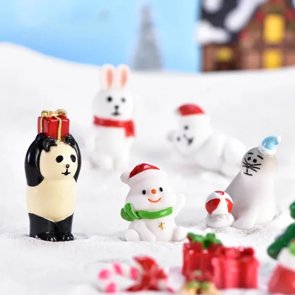1 Piece Resin C=hristmas Ornaments Decorations Panda Rabbit Snowman Santa Claus Snowmen In All Shapes And Sizes - Image 3