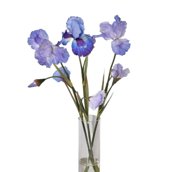 31.5 Inch Artificial Iris Flower Faux Floral Oil Painting Style for Home Hotel Décor Soft Decoration Photography Prop - Image 5