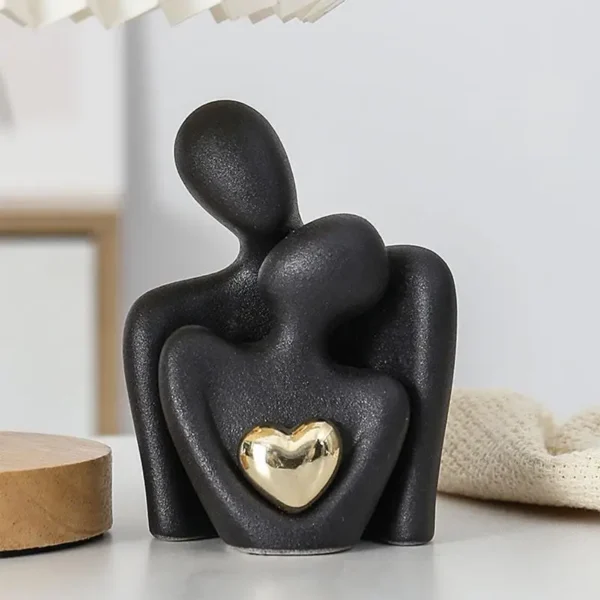 NordicDecorative Abstract Couple Statue Modern Decoration Home Sculpture Ceramic Figure Figurines Living Room Crafts Ornaments - Image 5