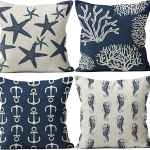 Marine themed throw pillow covers, home décor, cushion covers, sofa bed pillowcases cushion cover 45x45