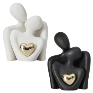 NordicDecorative Abstract Couple Statue Modern Decoration Home Sculpture Ceramic Figure Figurines Living Room Crafts Ornaments