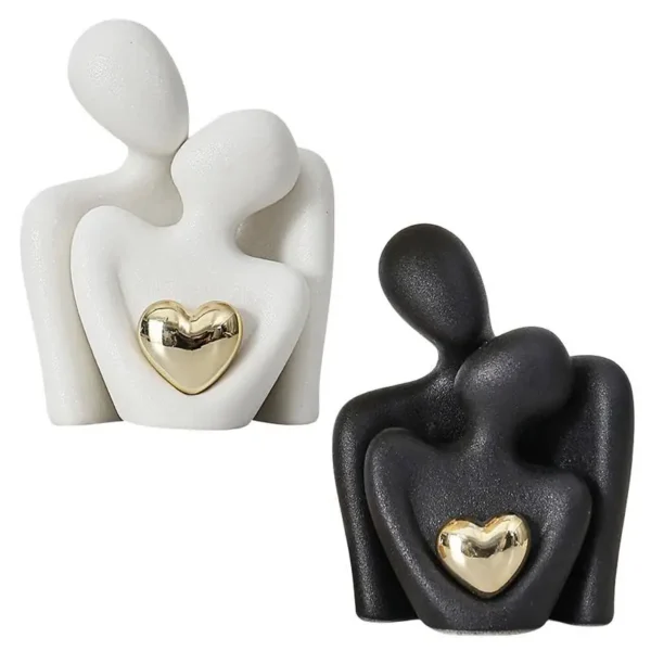 NordicDecorative Abstract Couple Statue Modern Decoration Home Sculpture Ceramic Figure Figurines Living Room Crafts Ornaments