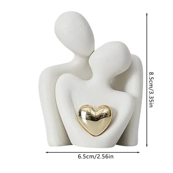 NordicDecorative Abstract Couple Statue Modern Decoration Home Sculpture Ceramic Figure Figurines Living Room Crafts Ornaments - Image 6