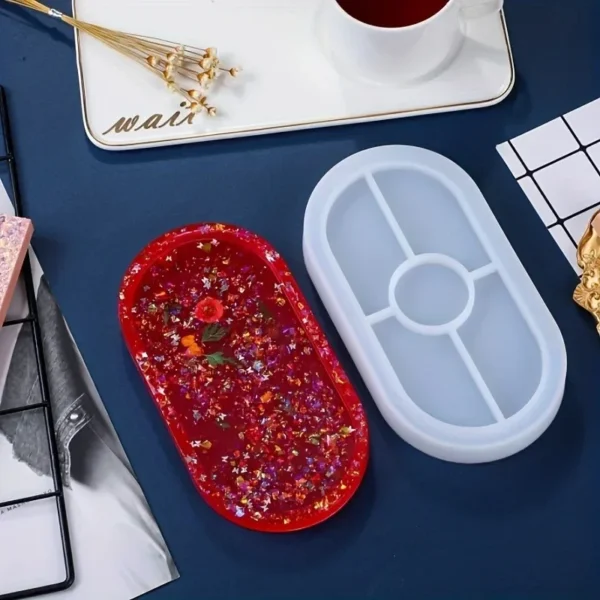 Oval Silicone Resin Mold - User-Friendly, Durable DIY Craft Tool for Jewelry & Home Décor, Perfect for Beginners & Pros - Image 3