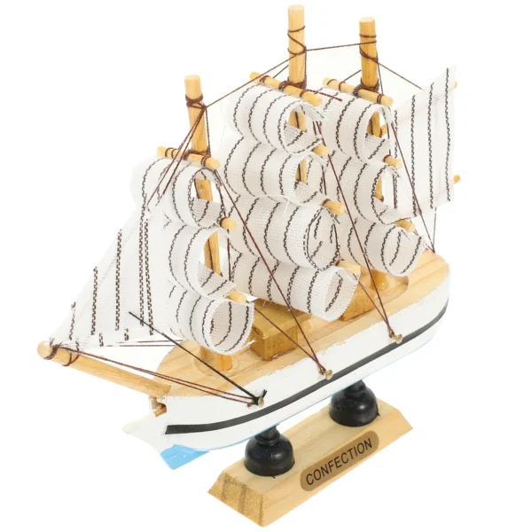 Ornaments Birthday Cake Home Decor Ocean Décor Bamboo Wooden Ship Decoration Sailboat Car - Image 6