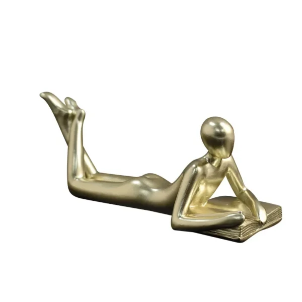 Creative Characters Reading Statue Modern Home Living Room Abstract Resin Figurines Miniatures Crafts Office Decor Figurines - Image 5