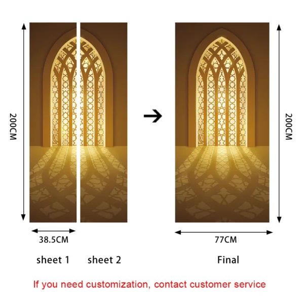 Art 3D Relief Door Sticker Muslim Mural Wallpaper Vinyl Decals Removable Room Décor Self Adhesive Wall Covers Poster for Home - Image 6