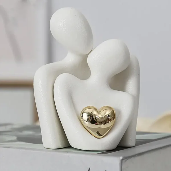NordicDecorative Abstract Couple Statue Modern Decoration Home Sculpture Ceramic Figure Figurines Living Room Crafts Ornaments - Image 4