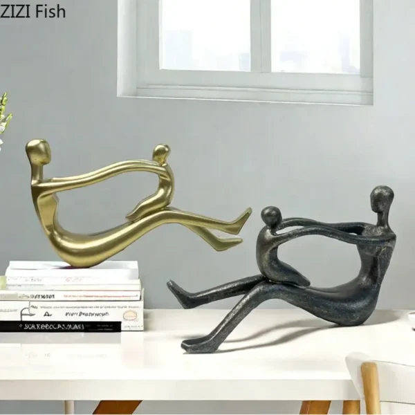 Family Parent Child Character Resin Statue Desk Decoration Crafts Ornaments Abstract Figures Sculpture Room Aesthetic Decor - Image 2
