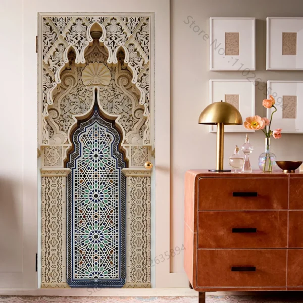 Art 3D Relief Door Sticker Muslim Mural Wallpaper Vinyl Decals Removable Room Décor Self Adhesive Wall Covers Poster for Home - Image 2