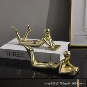 Creative Characters Reading Statue Modern Home Living Room Abstract Resin Figurines Miniatures Crafts Office Decor Figurines
