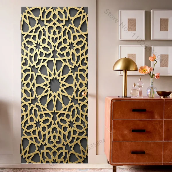 Art 3D Relief Door Sticker Muslim Mural Wallpaper Vinyl Decals Removable Room Décor Self Adhesive Wall Covers Poster for Home - Image 3
