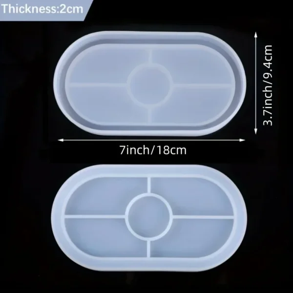 Oval Silicone Resin Mold - User-Friendly, Durable DIY Craft Tool for Jewelry & Home Décor, Perfect for Beginners & Pros - Image 2